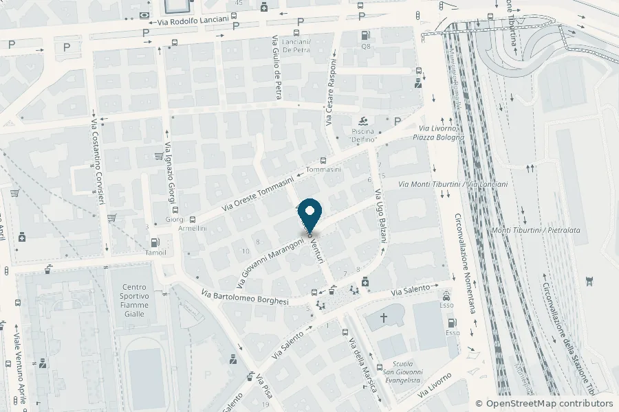Anteprima della mappa: lo studio in Via Adolfo Venturi 24, zona Piazza Bologna